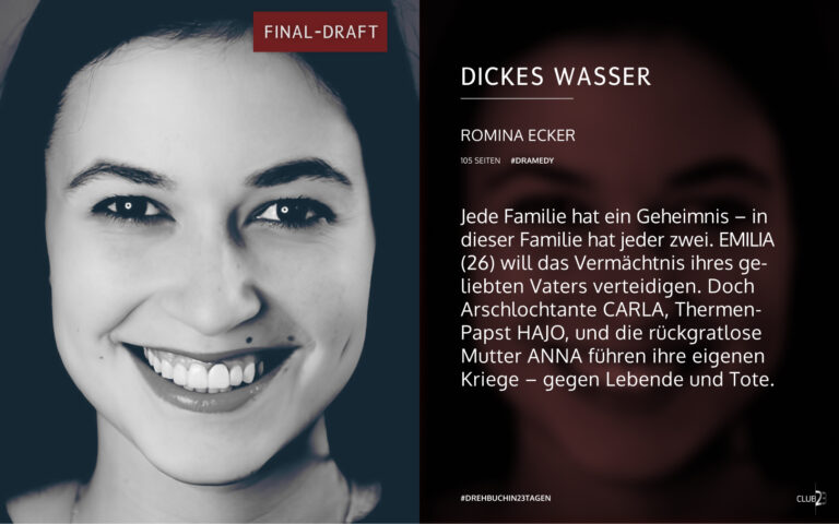 Synopsis der Dramedy „Dickes Wasser“ von Romina Ecker