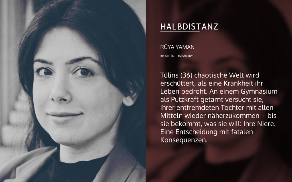 Synopsis des Dramedy-Drehbuchs „Halbdistanz“ von Rüya Yaman