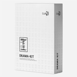 Weiße Produktbox zur Kompakt-Masterclass „Drama-Kit“ auf Grau