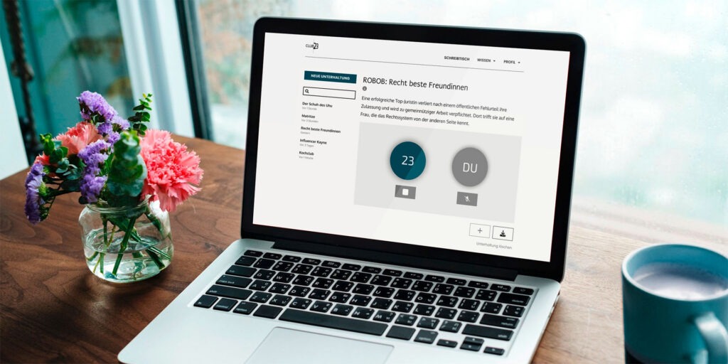 Die Oberfläche von Robob auf einem Laptop